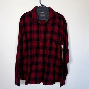 Men's Red and Black Plaid Flannel